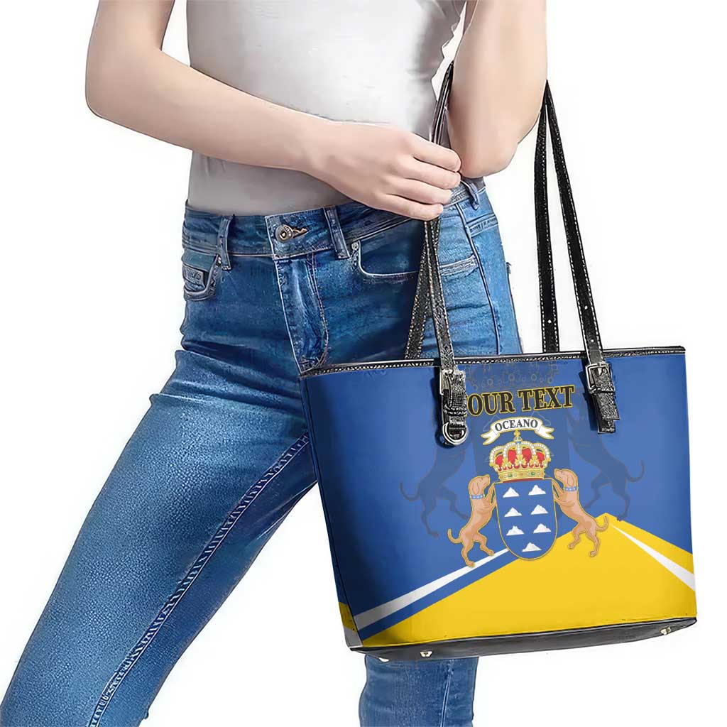 Personalized Dia de Canarias Leather Tote Bag Las Islas Afortunadas