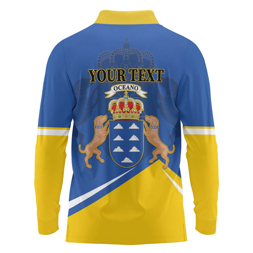 Personalized Dia de Canarias Long Sleeve Polo Shirt Las Islas Afortunadas