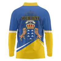 Personalized Dia de Canarias Long Sleeve Polo Shirt Las Islas Afortunadas