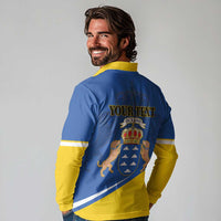 Personalized Dia de Canarias Long Sleeve Polo Shirt Las Islas Afortunadas