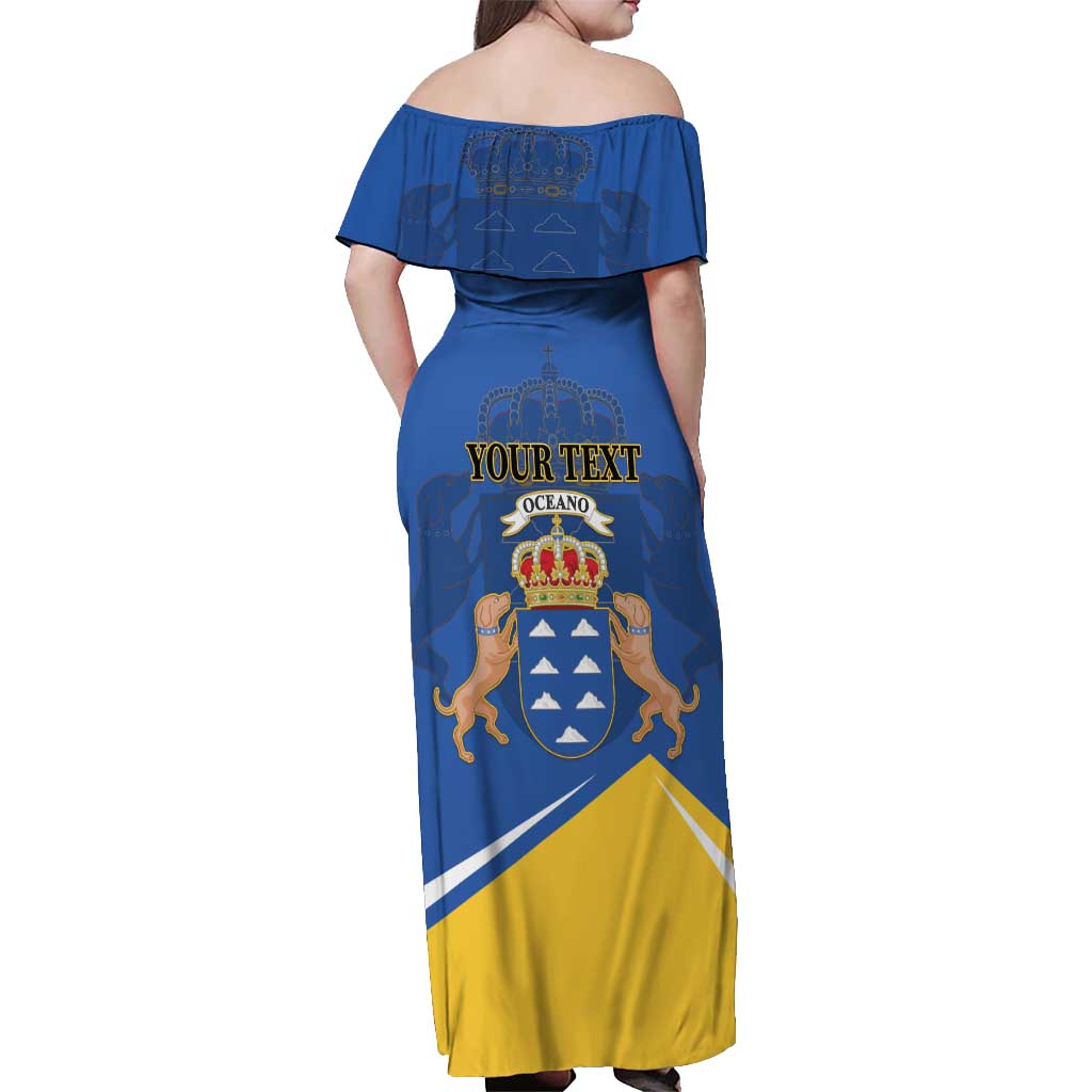 Personalized Dia de Canarias Off Shoulder Maxi Dress Las Islas Afortunadas