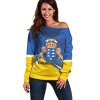 Personalized Dia de Canarias Off Shoulder Sweater Las Islas Afortunadas