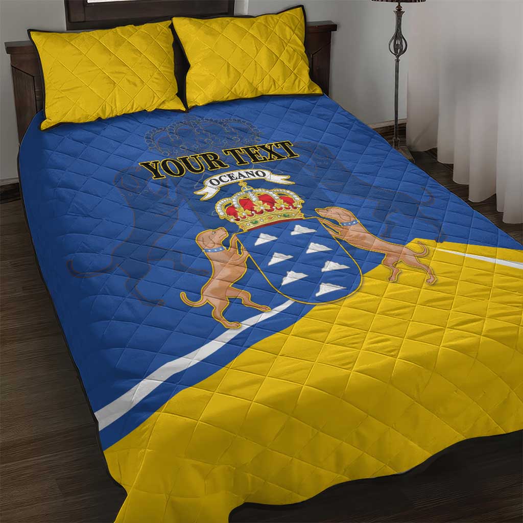 Personalized Dia de Canarias Quilt Bed Set Las Islas Afortunadas