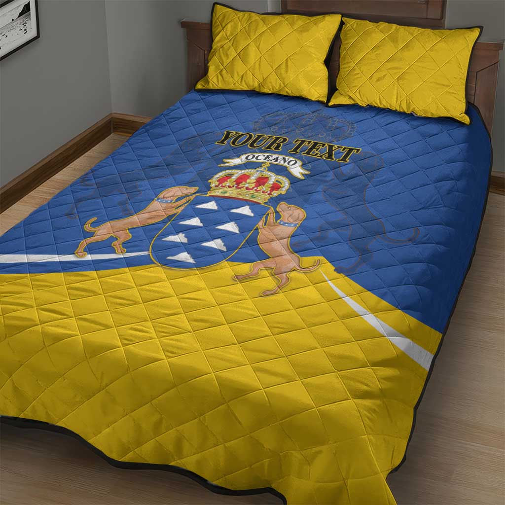 Personalized Dia de Canarias Quilt Bed Set Las Islas Afortunadas