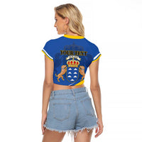 Personalized Dia de Canarias Raglan Cropped T Shirt Las Islas Afortunadas