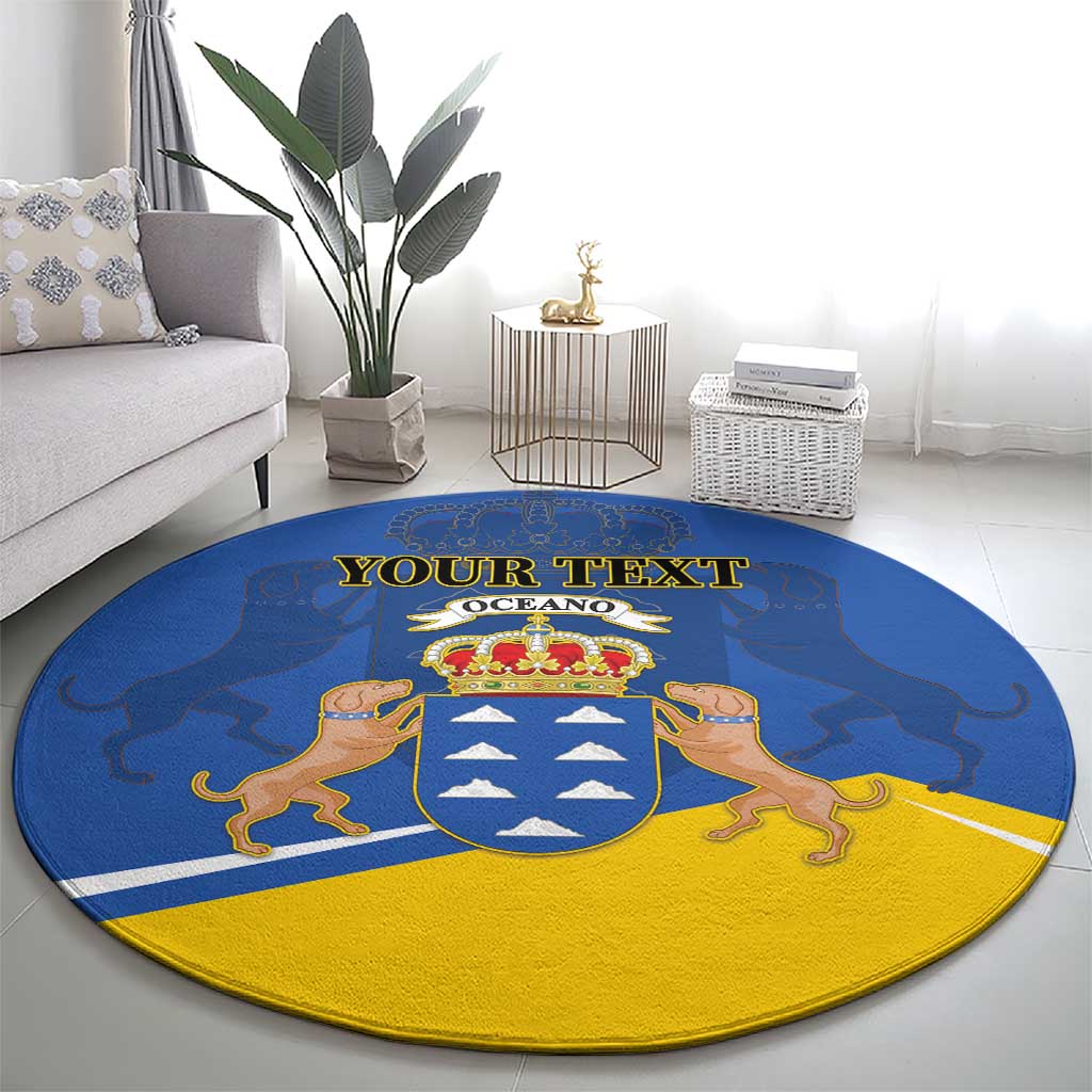 Personalized Dia de Canarias Round Carpet Las Islas Afortunadas