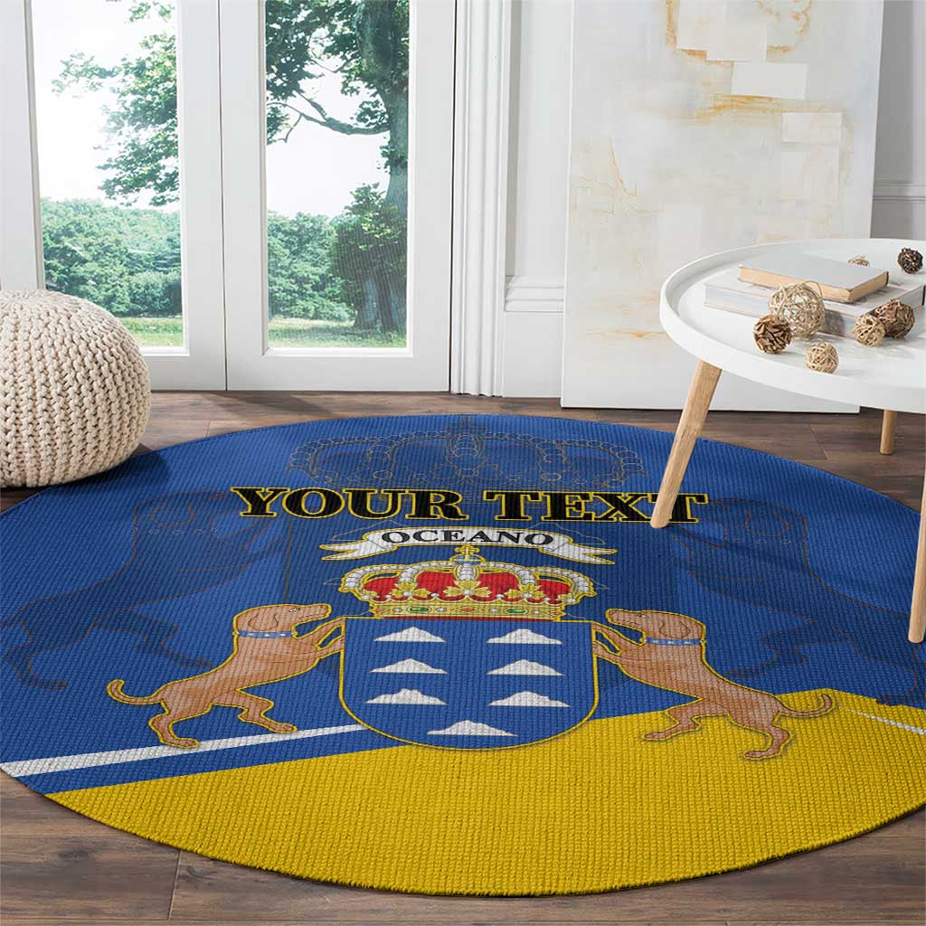 Personalized Dia de Canarias Round Carpet Las Islas Afortunadas