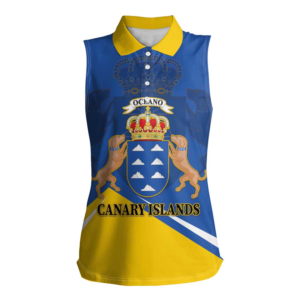 Personalized Dia de Canarias Women Sleeveless Polo Shirt Las Islas Afortunadas