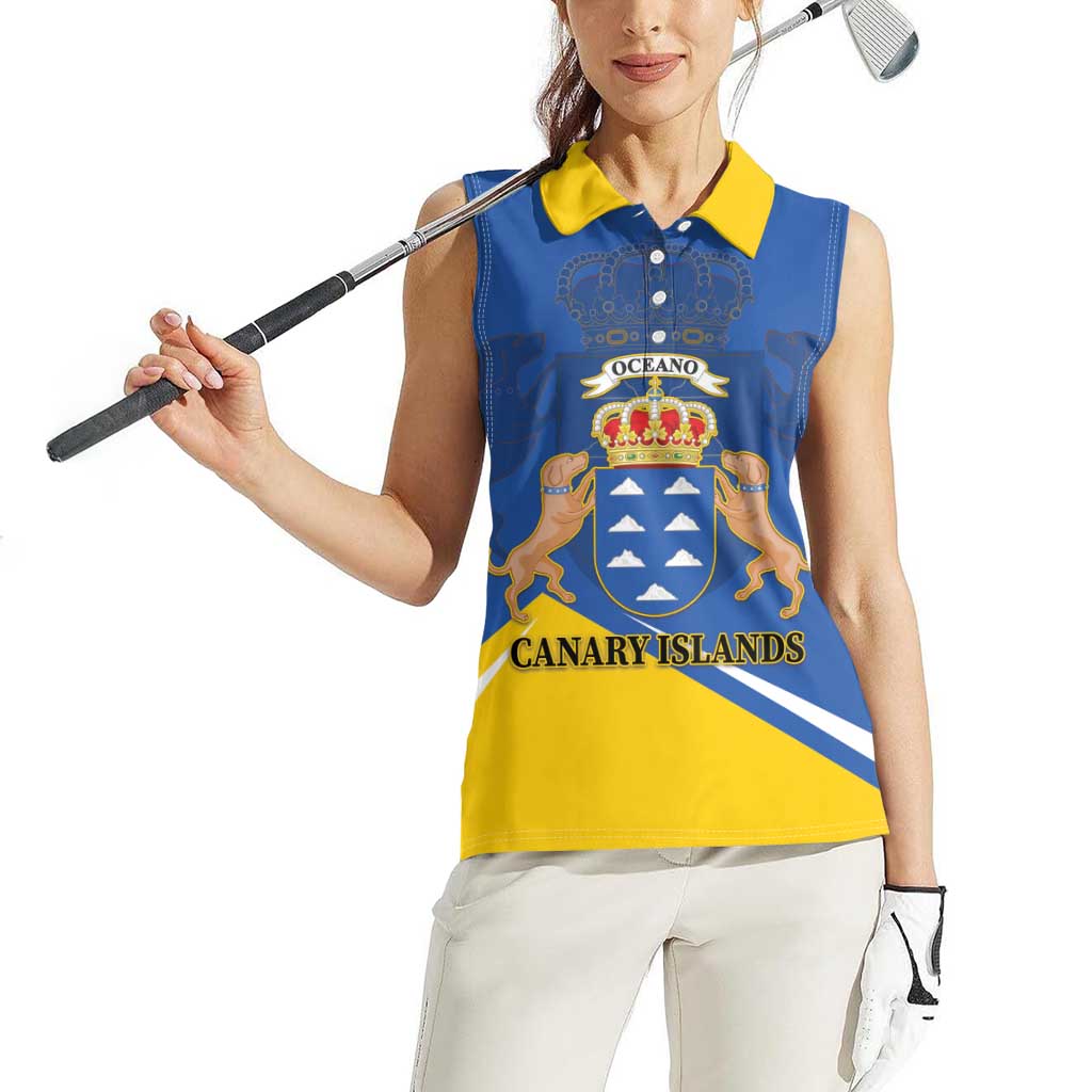 Personalized Dia de Canarias Women Sleeveless Polo Shirt Las Islas Afortunadas