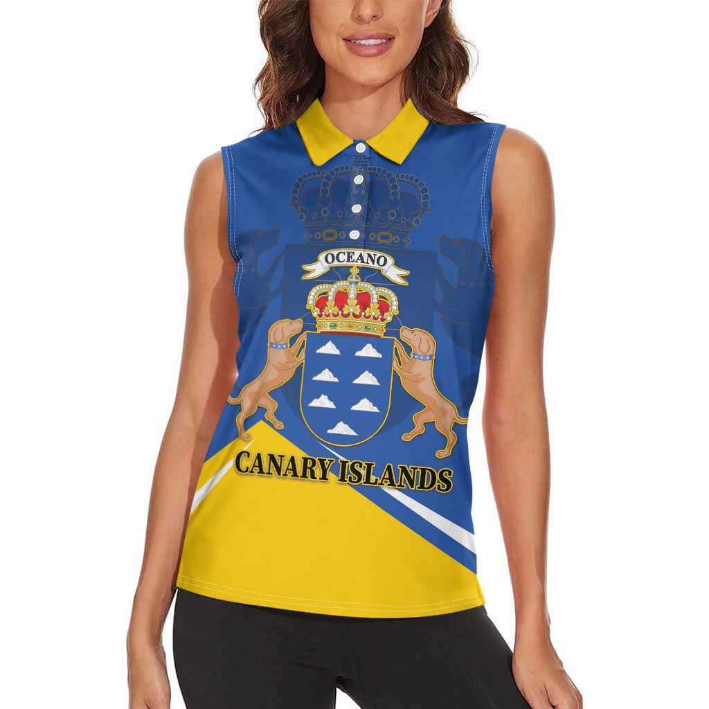 Personalized Dia de Canarias Women Sleeveless Polo Shirt Las Islas Afortunadas