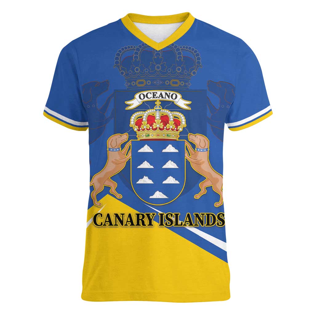 Personalized Dia de Canarias Women V-Neck T-Shirt Las Islas Afortunadas