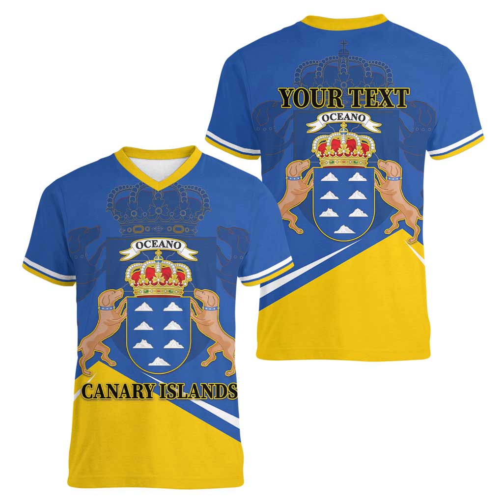 Personalized Dia de Canarias Women V-Neck T-Shirt Las Islas Afortunadas