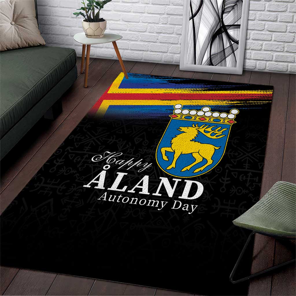 Happy Aland's Autonomy Day Area Rug Coat Of Arms