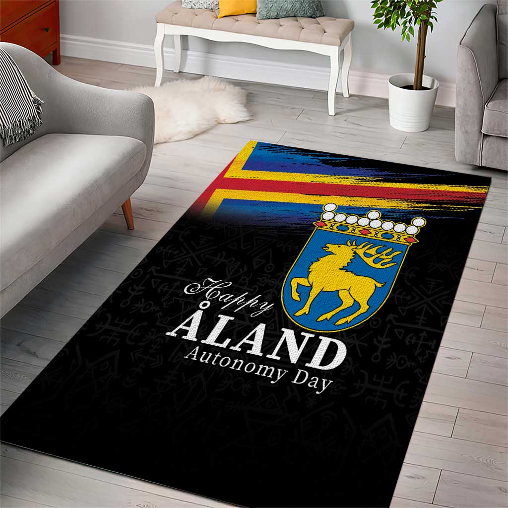 Happy Aland's Autonomy Day Area Rug Coat Of Arms