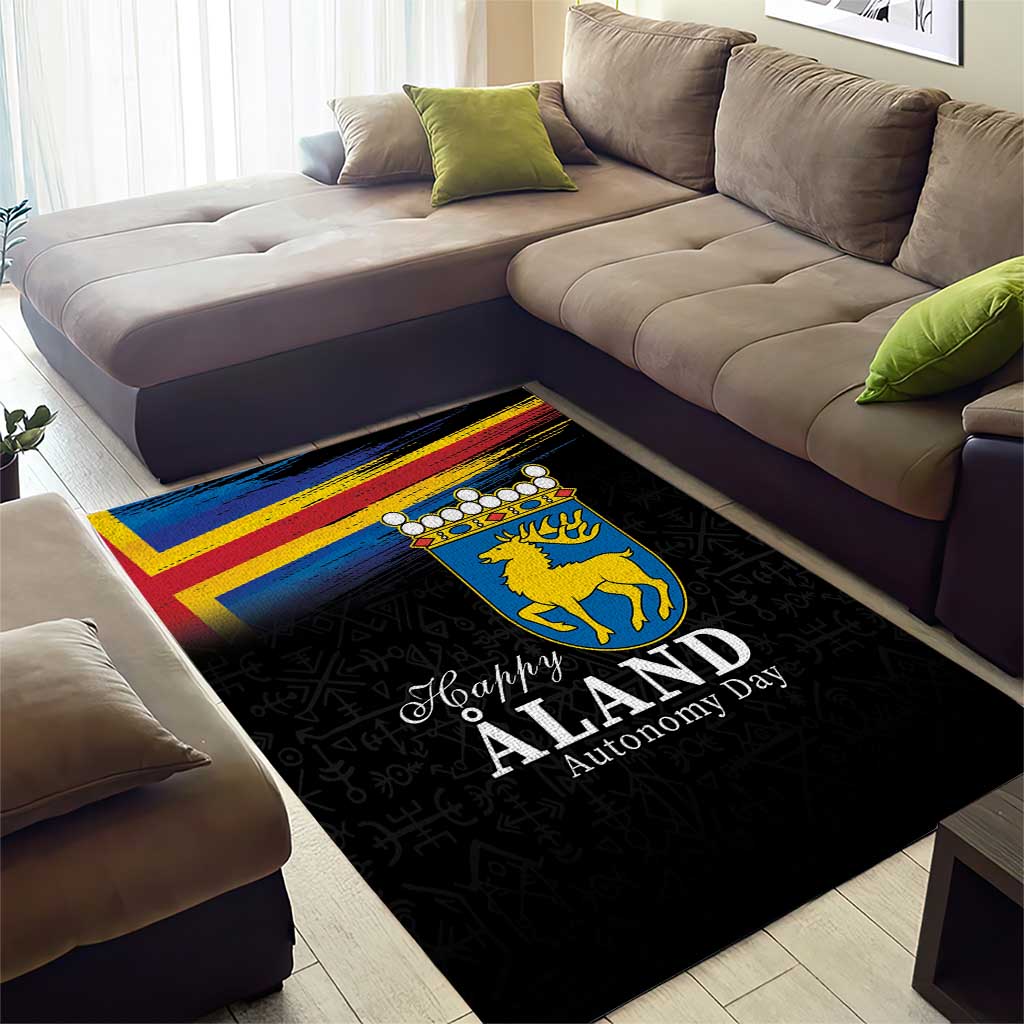 Happy Aland's Autonomy Day Area Rug Coat Of Arms