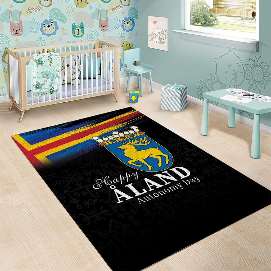 Happy Aland's Autonomy Day Area Rug Coat Of Arms