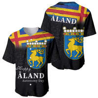 Happy Aland's Autonomy Day Baseball Jersey Coat Of Arms