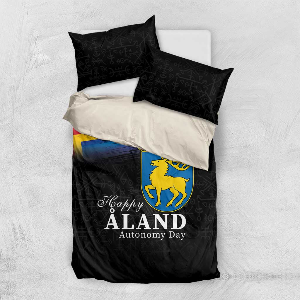 Happy Aland's Autonomy Day Bedding Set Coat Of Arms