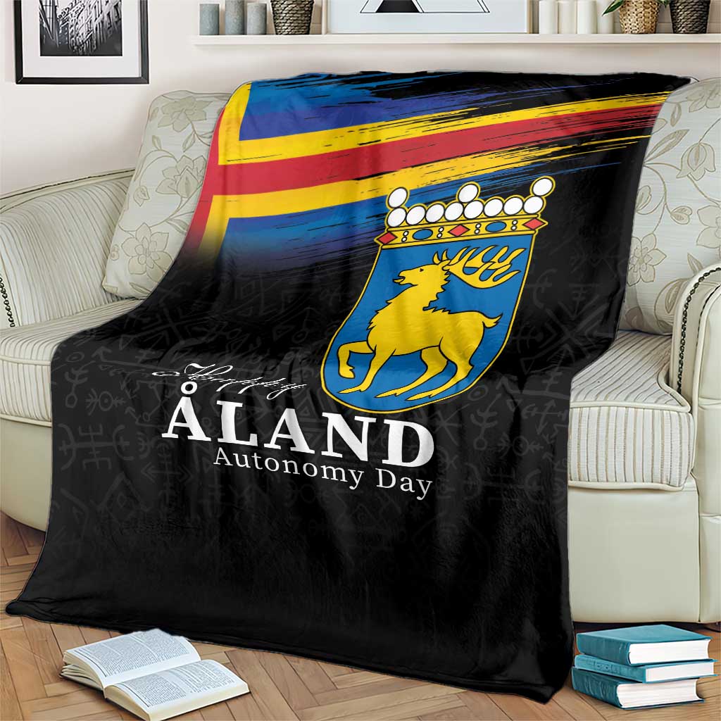 Happy Aland's Autonomy Day Blanket Coat Of Arms