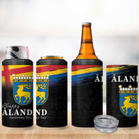 Happy Aland's Autonomy Day 4 in 1 Can Cooler Tumbler Coat Of Arms