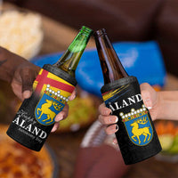 Happy Aland's Autonomy Day 4 in 1 Can Cooler Tumbler Coat Of Arms