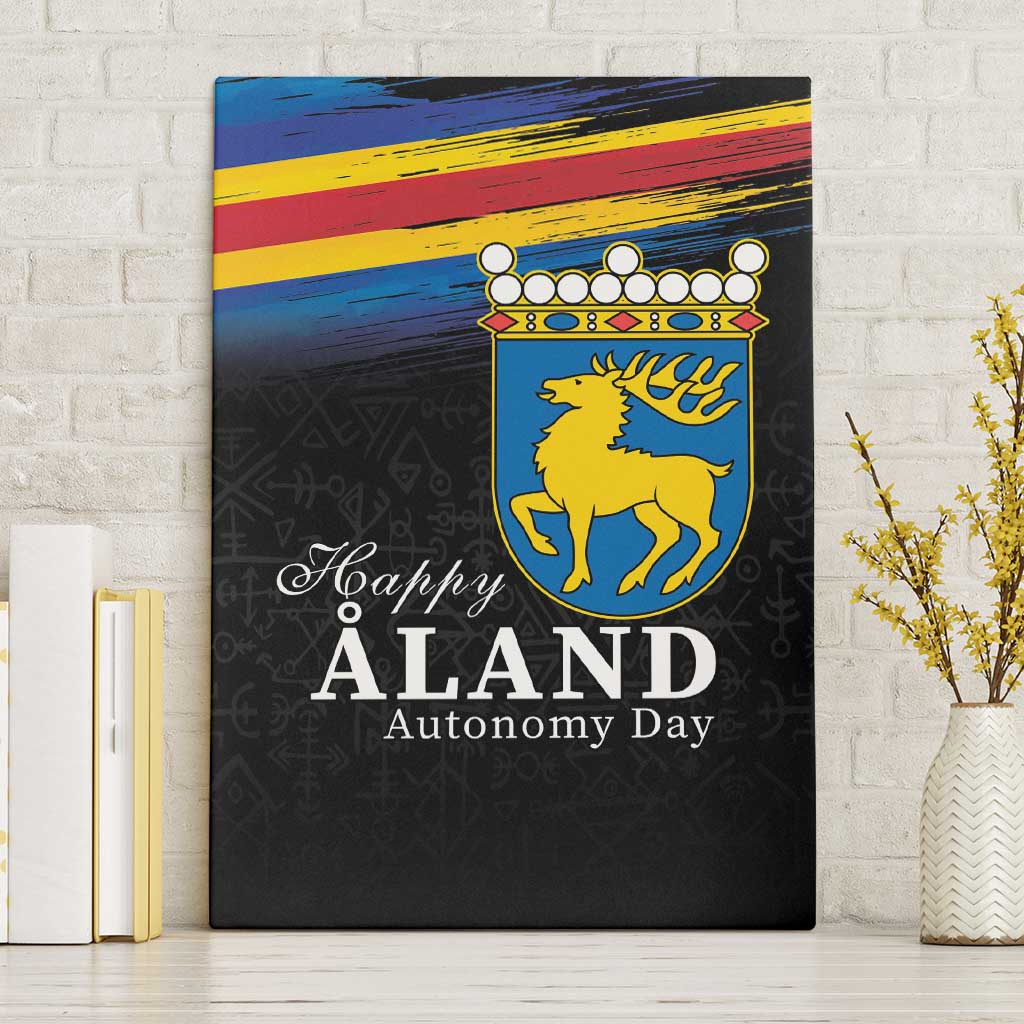 Happy Aland's Autonomy Day Canvas Wall Art Coat Of Arms