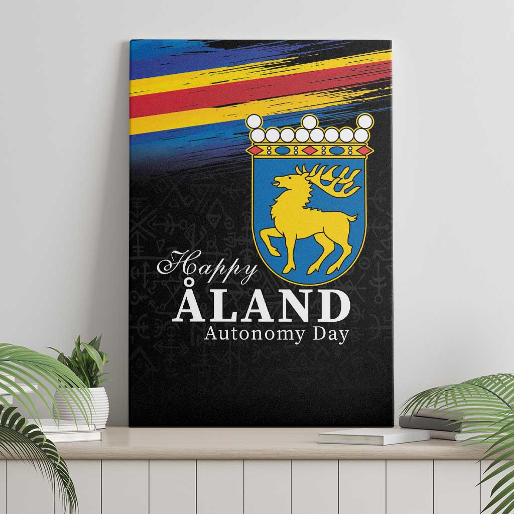 Happy Aland's Autonomy Day Canvas Wall Art Coat Of Arms