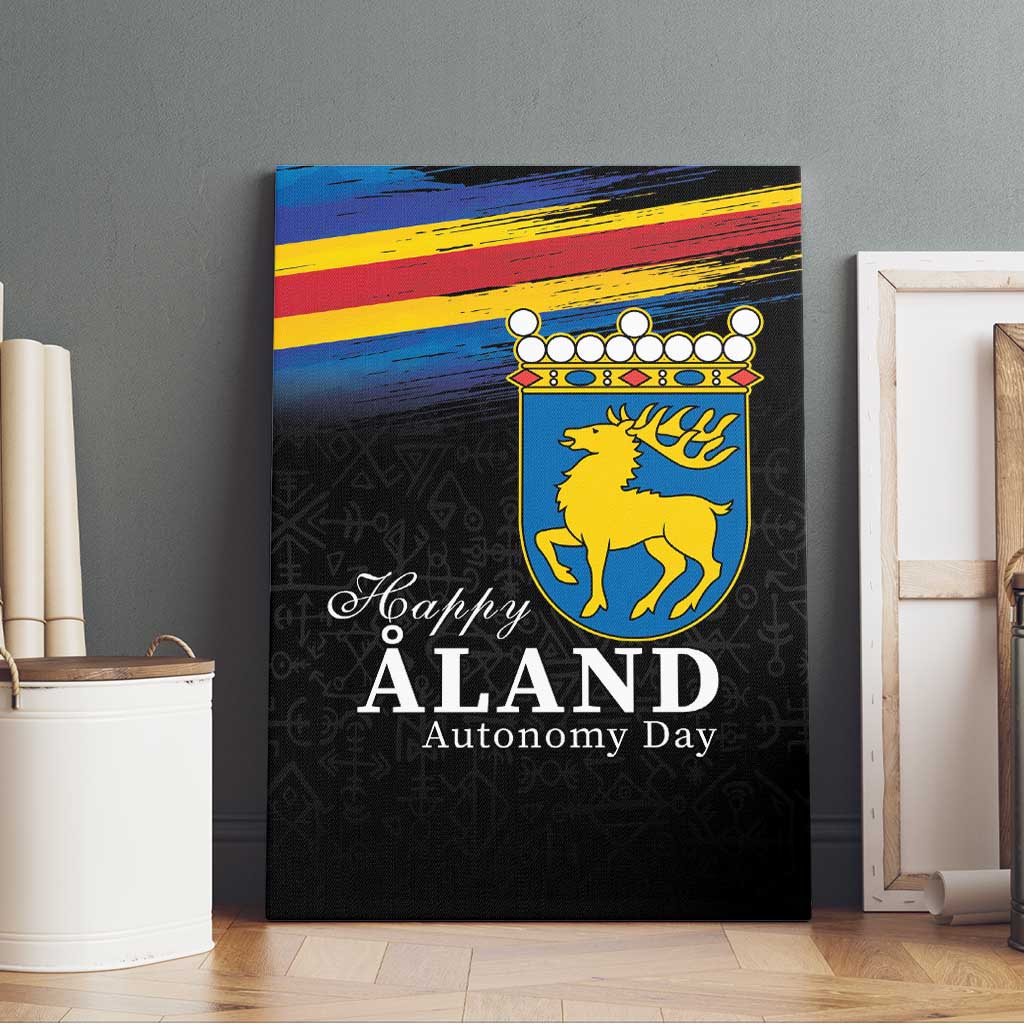 Happy Aland's Autonomy Day Canvas Wall Art Coat Of Arms