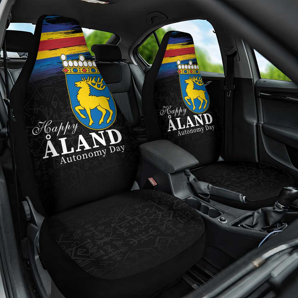 Happy Aland's Autonomy Day Car Seat Cover Coat Of Arms