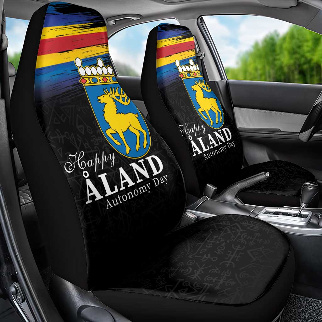 Happy Aland's Autonomy Day Car Seat Cover Coat Of Arms