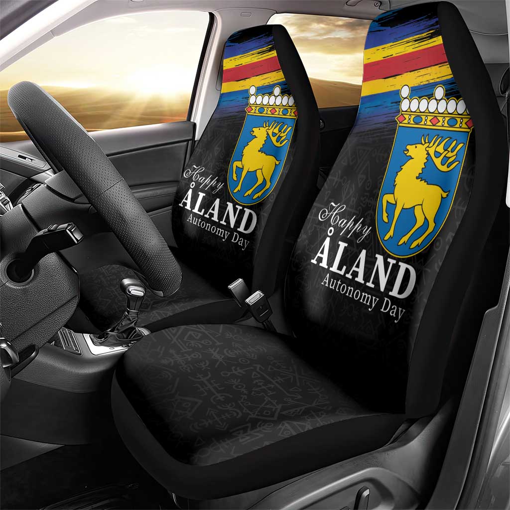 Happy Aland's Autonomy Day Car Seat Cover Coat Of Arms