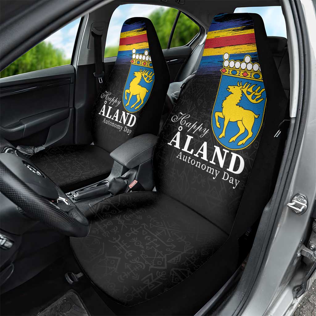 Happy Aland's Autonomy Day Car Seat Cover Coat Of Arms