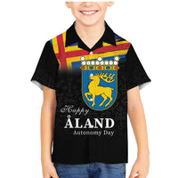 Happy Aland's Autonomy Day Family Matching Mermaid Dress and Hawaiian Shirt Coat Of Arms