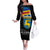 Happy Aland's Autonomy Day Family Matching Off The Shoulder Long Sleeve Dress and Hawaiian Shirt Coat Of Arms