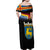 Happy Aland's Autonomy Day Family Matching Off Shoulder Maxi Dress and Hawaiian Shirt Coat Of Arms