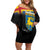 Happy Aland's Autonomy Day Family Matching Off Shoulder Short Dress and Hawaiian Shirt Coat Of Arms