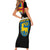 Happy Aland's Autonomy Day Family Matching Short Sleeve Bodycon Dress and Hawaiian Shirt Coat Of Arms