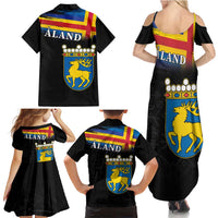 Happy Aland's Autonomy Day Family Matching Summer Maxi Dress and Hawaiian Shirt Coat Of Arms