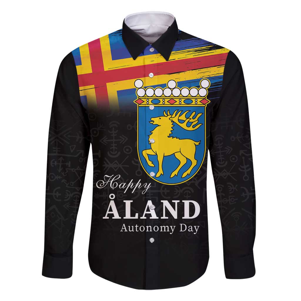 Happy Aland's Autonomy Day Family Matching Summer Maxi Dress and Hawaiian Shirt Coat Of Arms