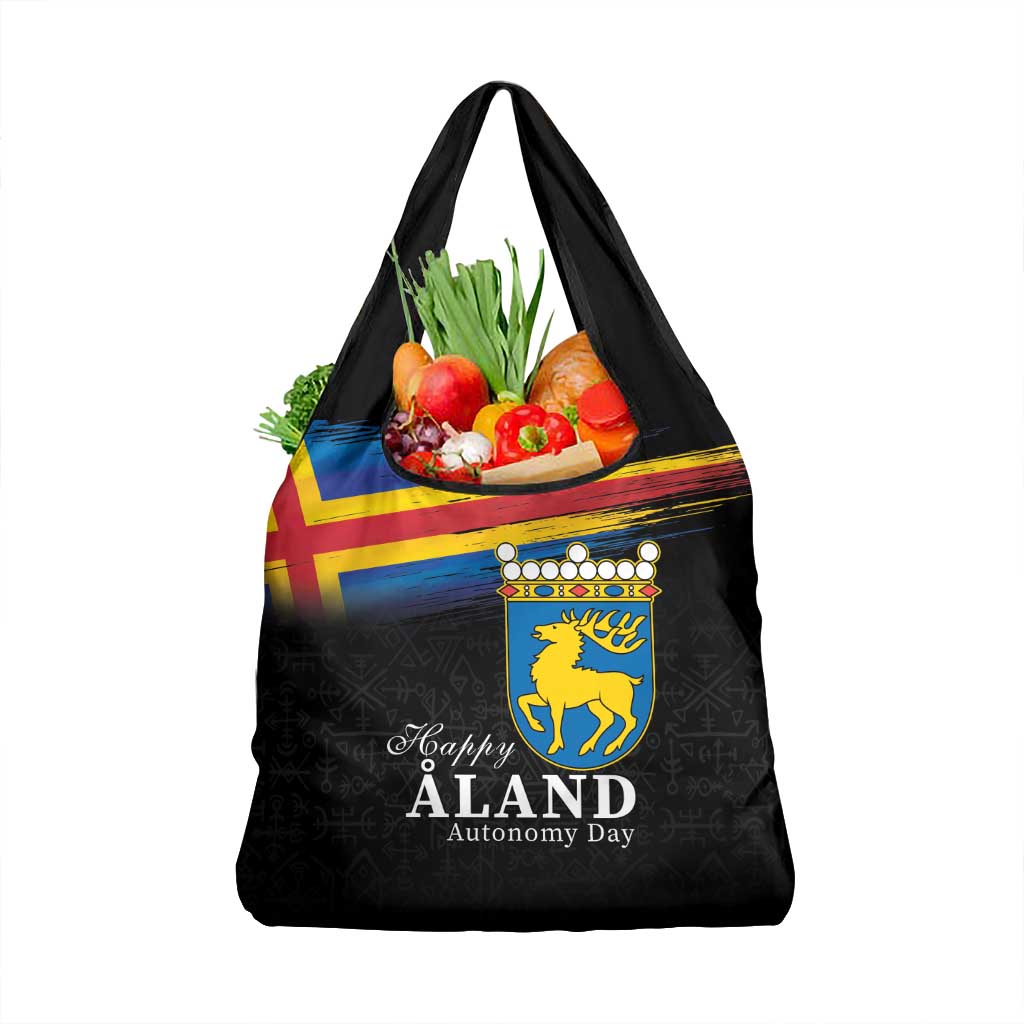 Happy Aland's Autonomy Day Grocery Bag Coat Of Arms