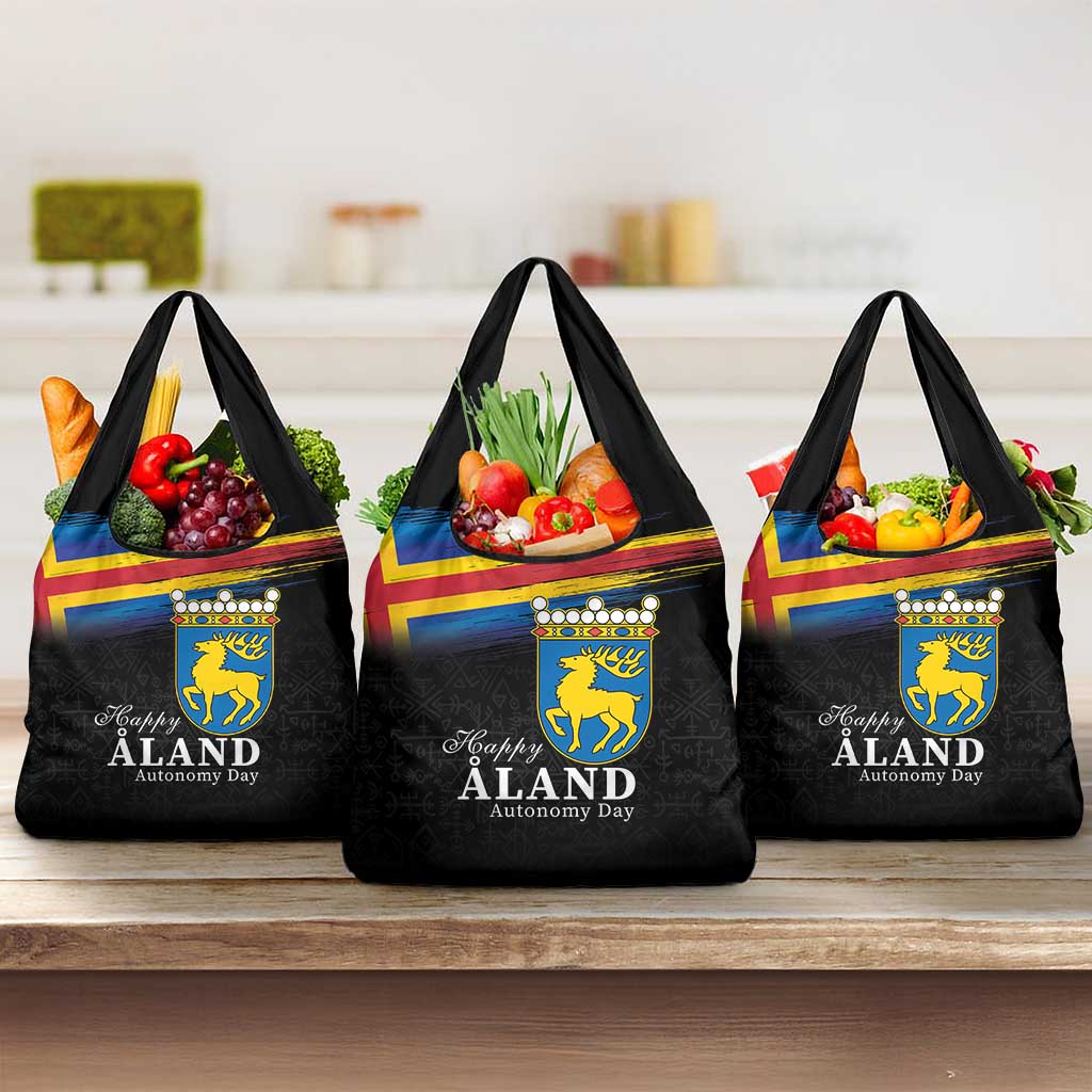 Happy Aland's Autonomy Day Grocery Bag Coat Of Arms