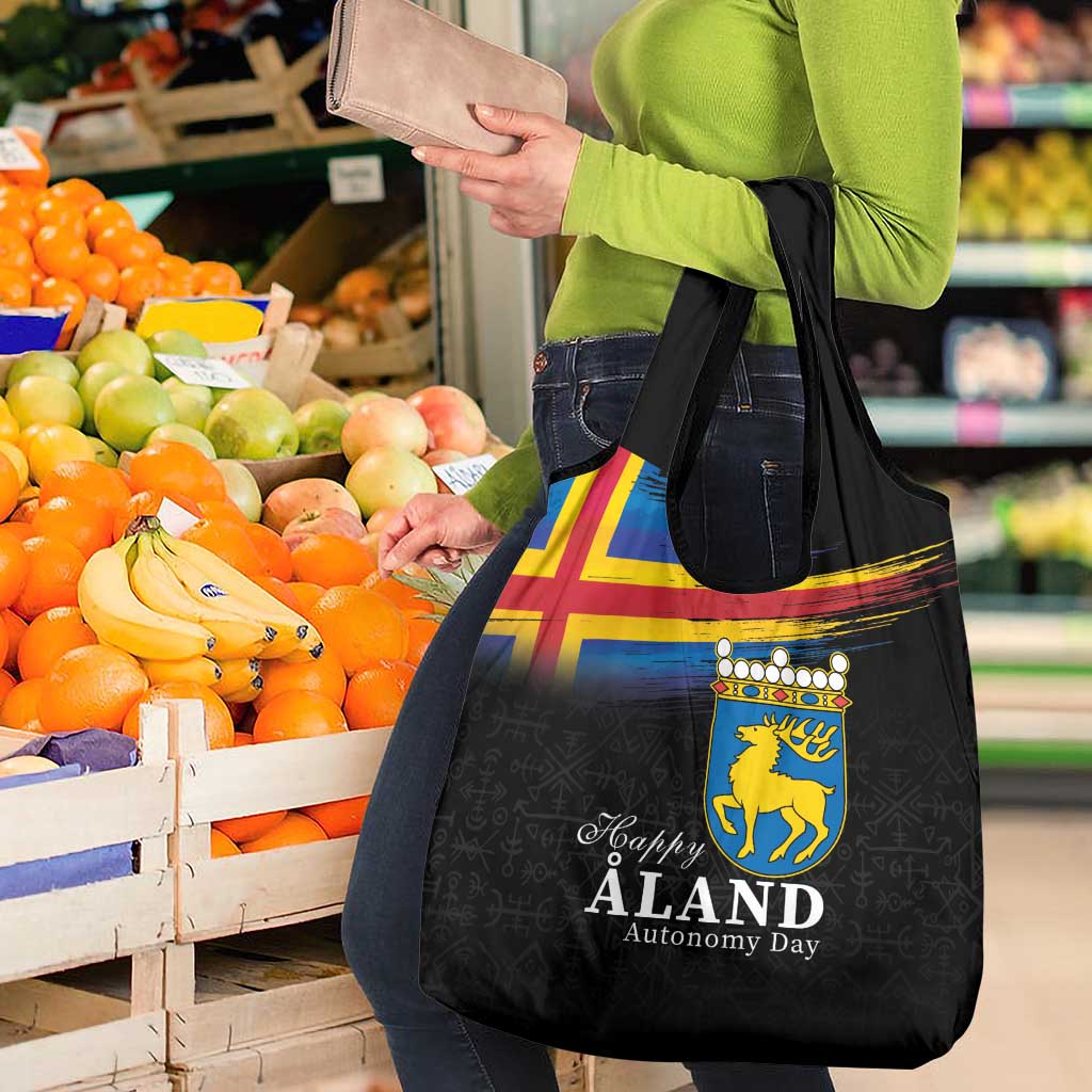 Happy Aland's Autonomy Day Grocery Bag Coat Of Arms