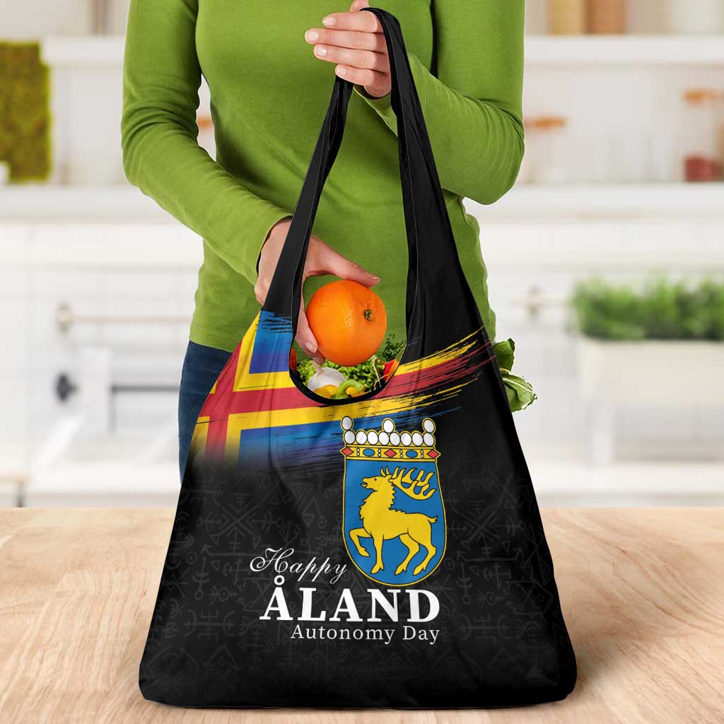 Happy Aland's Autonomy Day Grocery Bag Coat Of Arms