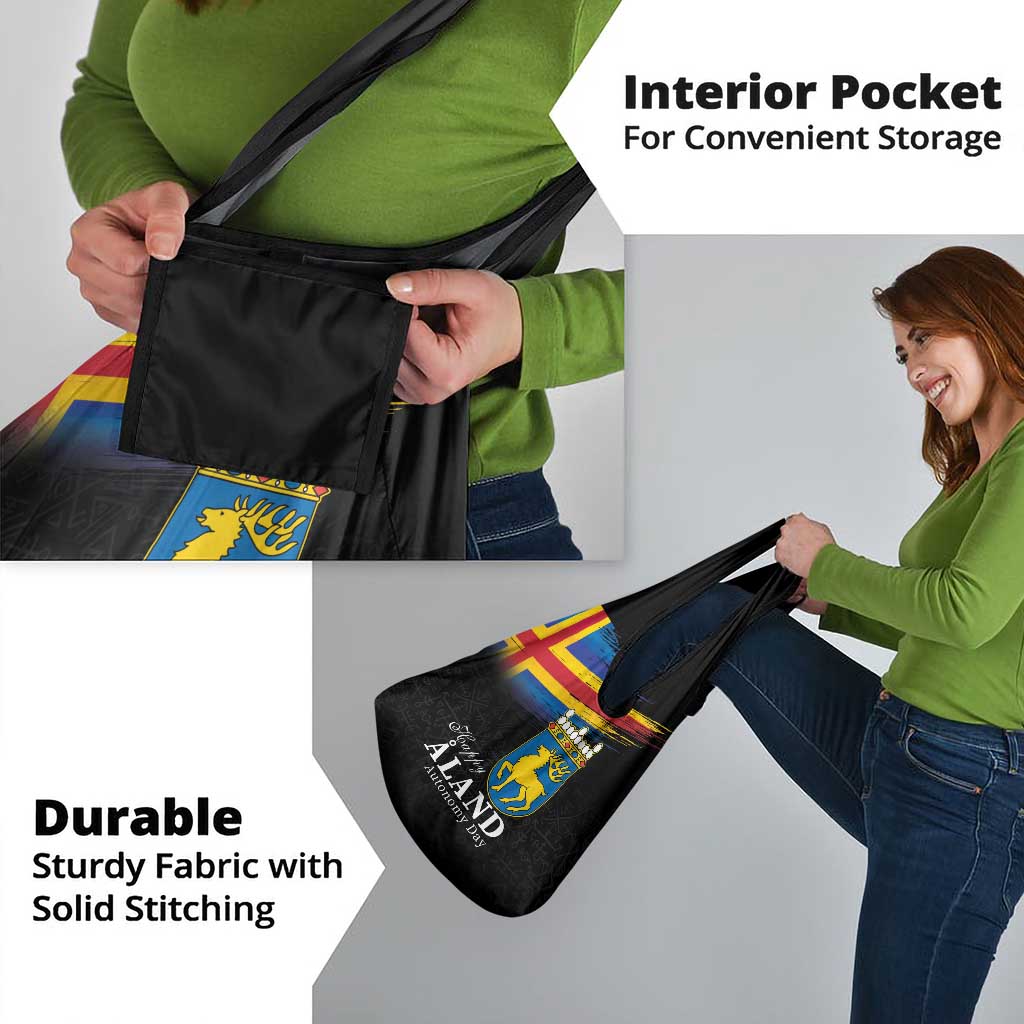 Happy Aland's Autonomy Day Grocery Bag Coat Of Arms