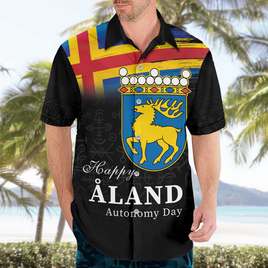 Happy Aland's Autonomy Day Hawaiian Shirt Coat Of Arms