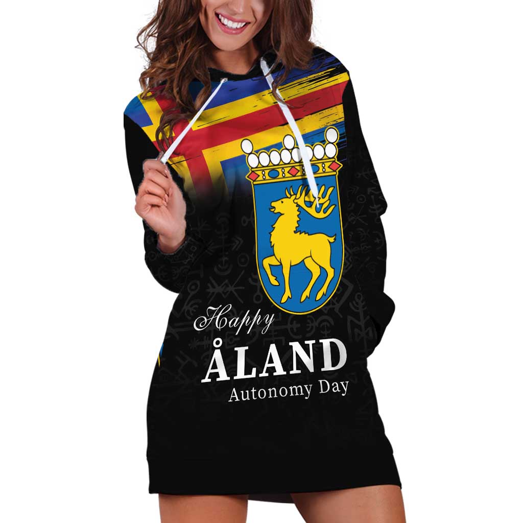 Happy Aland's Autonomy Day Hoodie Dress Coat Of Arms