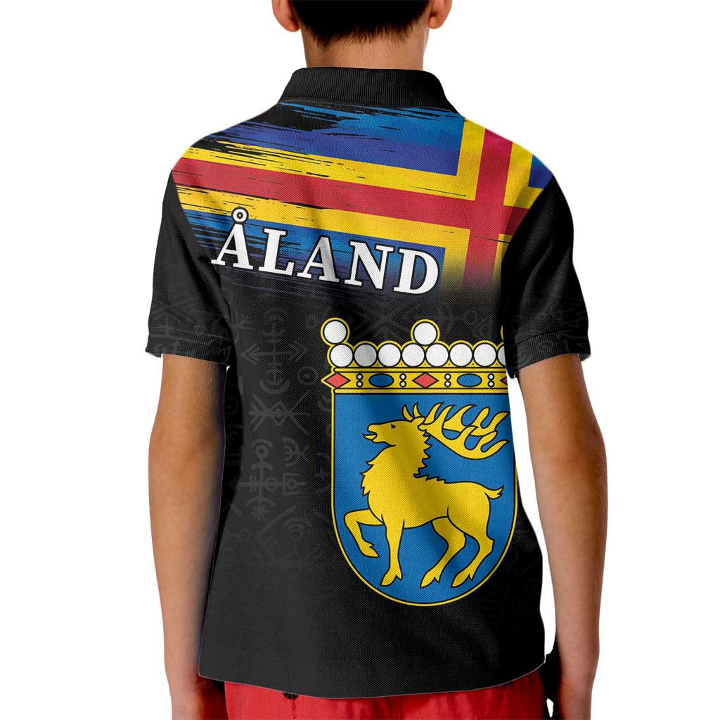 Happy Aland's Autonomy Day Kid Polo Shirt Coat Of Arms