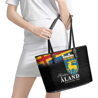 Happy Aland's Autonomy Day Leather Tote Bag Coat Of Arms