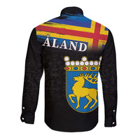 Happy Aland's Autonomy Day Long Sleeve Button Shirt Coat Of Arms