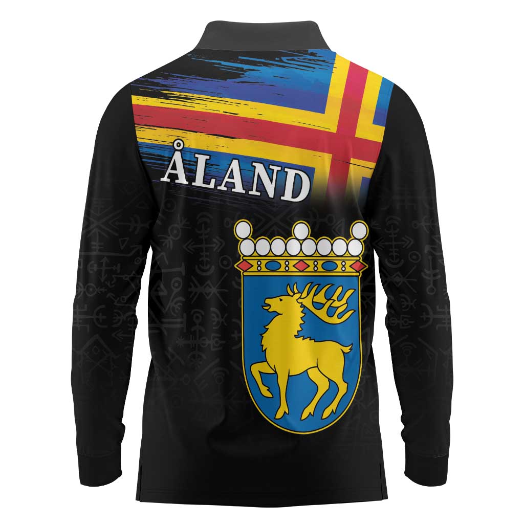 Happy Aland's Autonomy Day Long Sleeve Polo Shirt Coat Of Arms